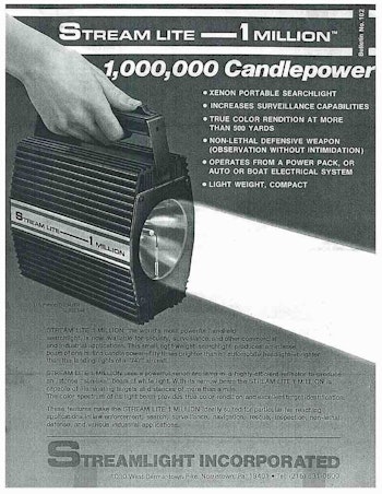 Streamlight’s first product offering in 1973, the Stream Lite ¬– 1 Million.